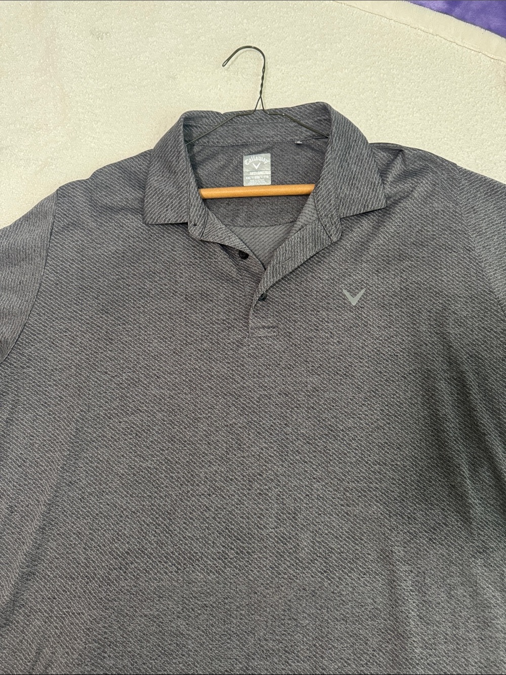 Callaway Men's Charcoal Patterned Polo Shirt